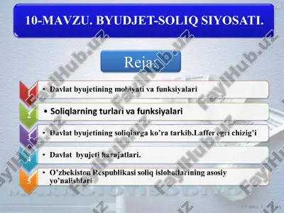 davlat byujetining mohiyati va funksiyalari — PPT