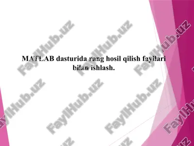 matlab dasturida rang hosil qilish fayllari bilan ishlash. — PPTX