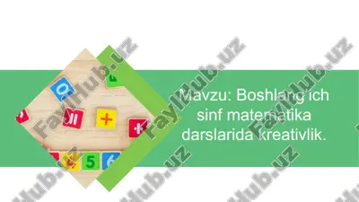 matematika darslarida kreativlik — PPTX