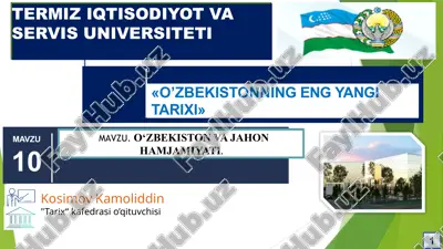 o‘zbekistonning eng yangi tarixi — PPTX