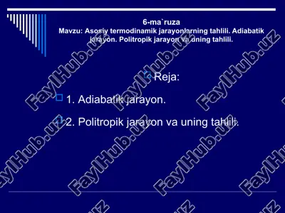termodinamika ma'ruzasi — PPT