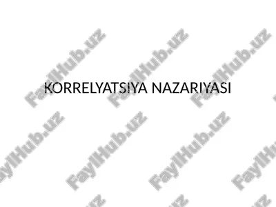 korrelyatsiya nazariyasi — PPTX