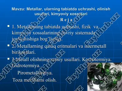 metallar haqida — PPT