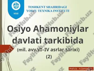 ahamoniylar davri ahamiyatli voqea — PPTX
