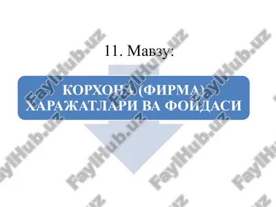 umumiy xarajatlar — PPTX