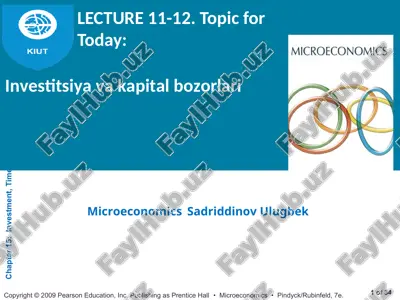investitsiya va kapital bozorlari — PPT
