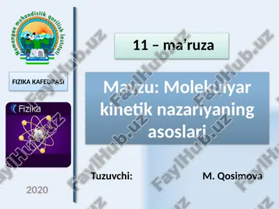 molekulyar kinetik nazariyaning asoslari — PPTX