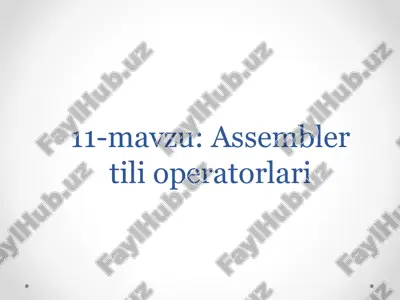 assembler tili operatorlari — PPTX