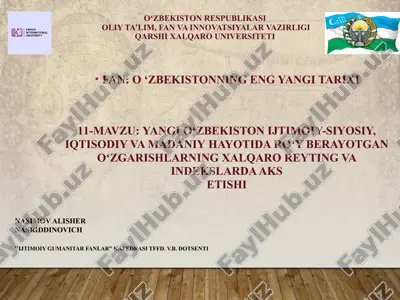 o‘zbekistonning eng yangi tarixi — PPTX