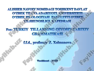 turkiy tillarning qtyosty-tarixty grammatikasi — PPT