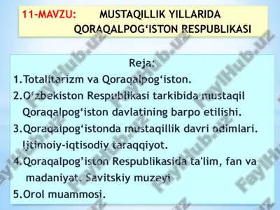qoraqalpo'g'iston respublikasi — PPTX