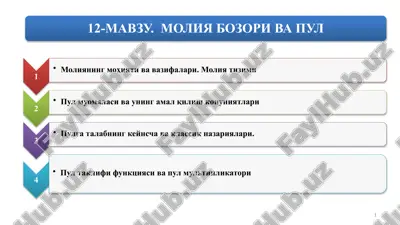 milliy iqtisodiyot moliya va pul oqimlari yo'nalishlari — PPTX