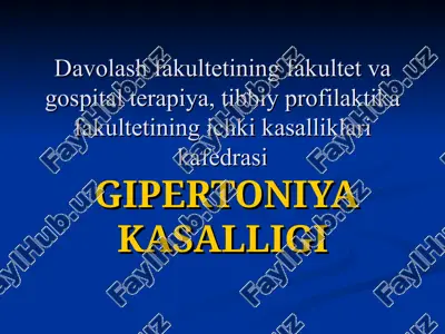 gipertoniyakasalligi — PPT