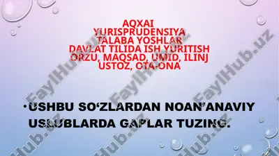 yurisprudensiya talabalari uchun esse janri — PPTX