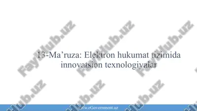 elektron hukumatizimi innovatsion texnologiyalar — PPTX