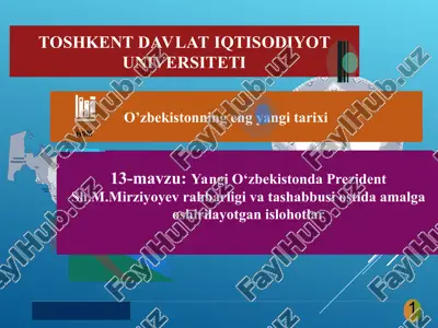 o‘zbekistonda demokratik, fuqarolik jamiyati asoslarining shakllanishi — PPT