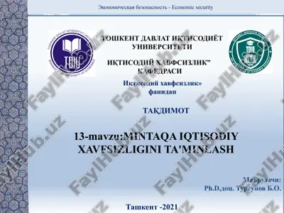 davlatning iqtisodiy xavfsizligi — PPTX
