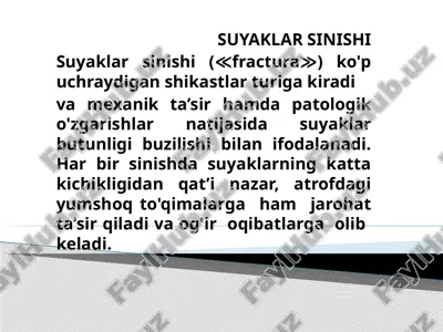 suyaklar sinishi (fractura) — PPTX