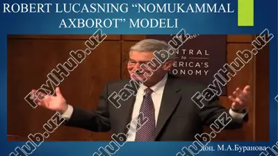 robert lucasning “nomukammal axborot” modeli — PPTX