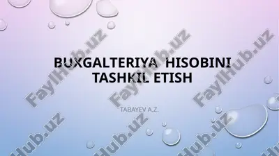 buxgalteriyahisobini tashkil etish — PPTX