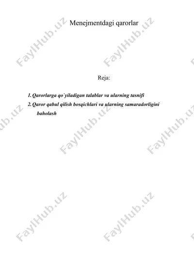 menejmentdagi qarorlar — DOC