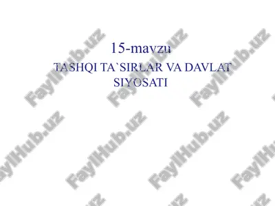 tashqi ta’sirlar va bozor samarasizligi — PPTX