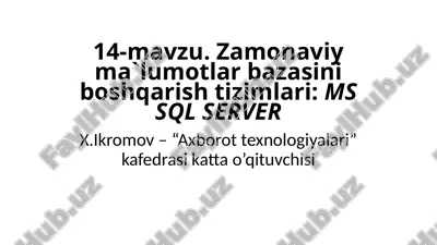 ms sql server — PPTX