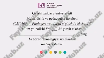 filologiya va tillarni o‘qitish (o‘zbek tili) — PPTX