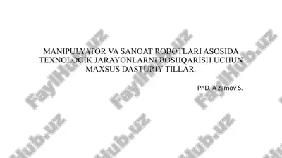texnologik jarayonlarni boshqarish uchun dasturiy tillar — PPTX