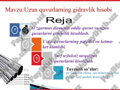 uzunquvurlarning gidravlik hisobi — PPT