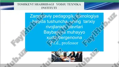 zamonaviy pedagogik texnologiya — PPTX