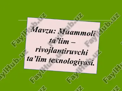 muammoli ta'lim — PPT