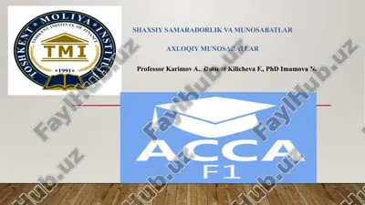 shaxsiy samaradorlik va munosabatlar — PPTX