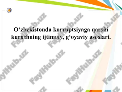 korruptsiya va uning oqibatlari — PPT