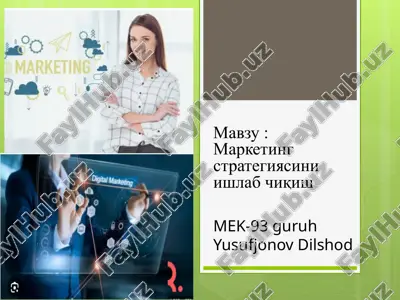 marketing strategiyasini ishlab chiqish — PPTX