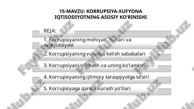 korrupsiya-xufyonaiqtisodiyotning asosiy ko‘rinishi — PPTX