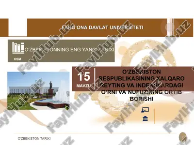 o‘zbekistonning eng yangi tarixi — PPT