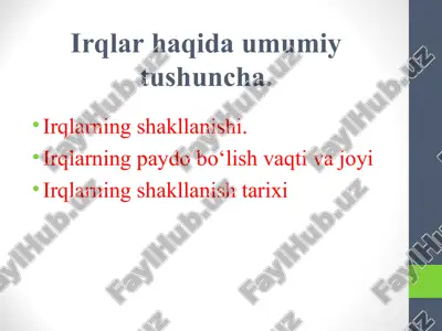 irqlar haqida umumiy tushuncha — PPT