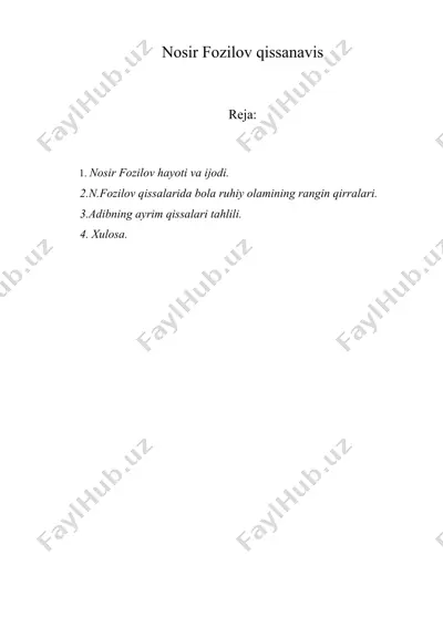 nosir fozilov qissanavis — DOC