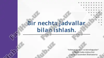 sql bog'lanishlar (joins) — PPTX