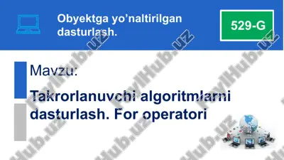 obyektga yo’naltirilgan dasturlash — PPTX