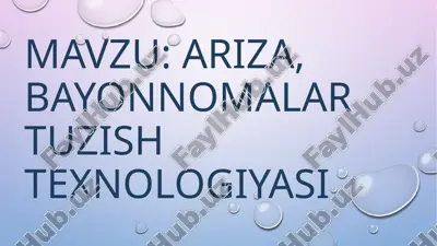 tuzishtexnologiyasi — PPTX