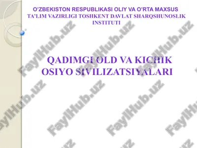 qadimgi old va kichik osiyo siyosiy civilizatsiyalari — PPTX