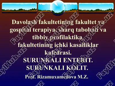 surunkali enterit va surunkali kolit — PPT