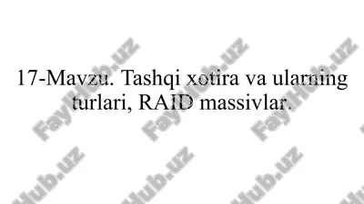 tashqil xotira va ularning turlari — PPTX