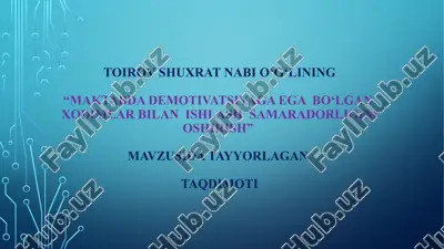 xodimlarda demotivatsiya — PPTX