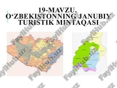o‘zbekistonning janubiy turistik mintaqasi — PPTX