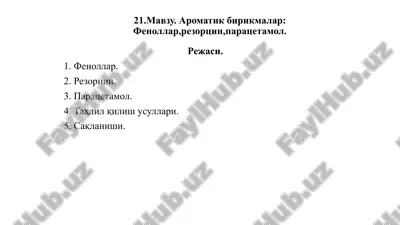 aromatik biyokimyo: fenollar, rezorcin, paratsetamol — PPTX