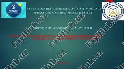 pedagogik mahorat milliy instituti bo'stonov g'anisher ibragimovich — PPT