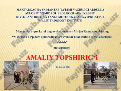managerlik o'quv kursi topshiriqlari — PPTX
